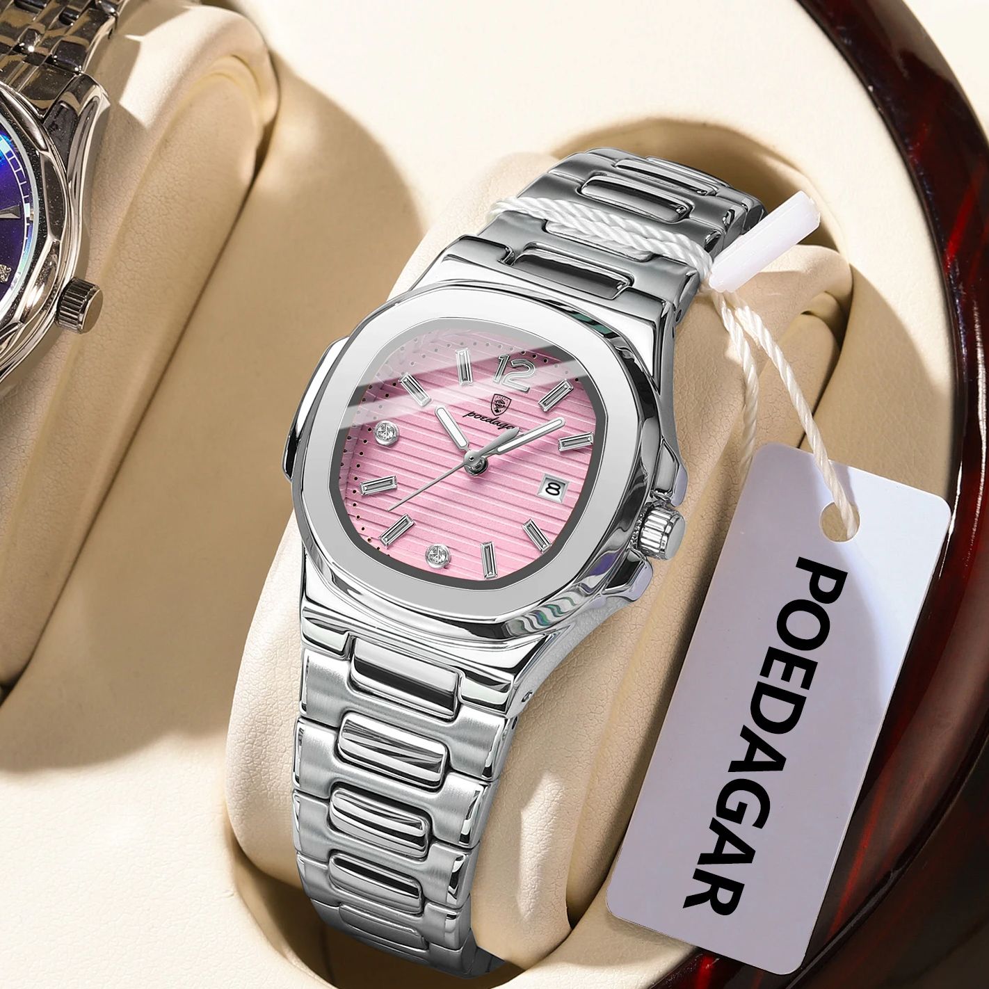 Lux Watch - Reloj de pulsera POEDAGAR cuadrado a