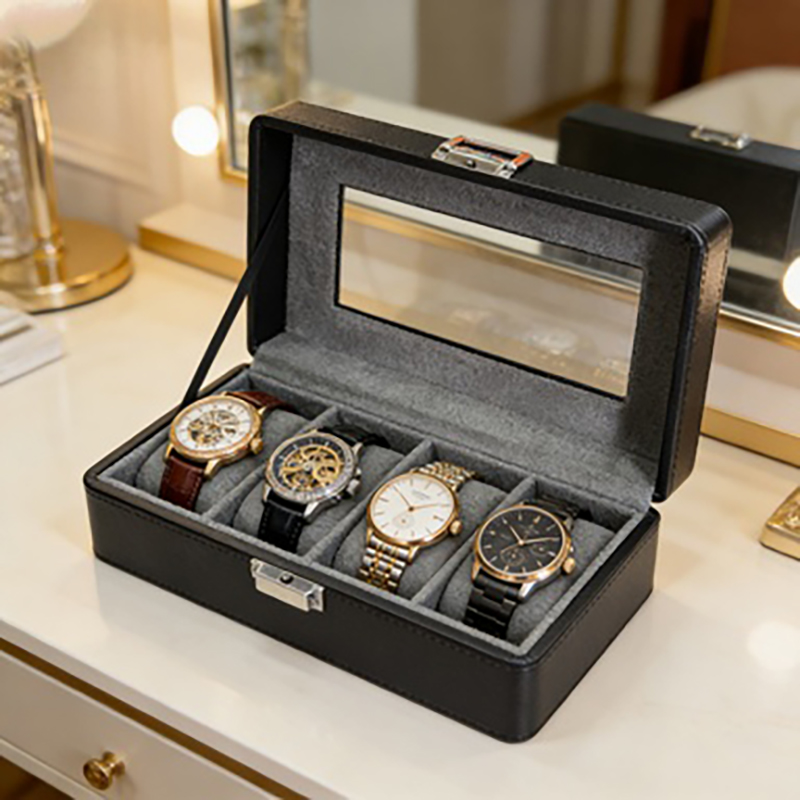 Luxury Watch Travel Case - Caja para relojes de 4 compartimentos,