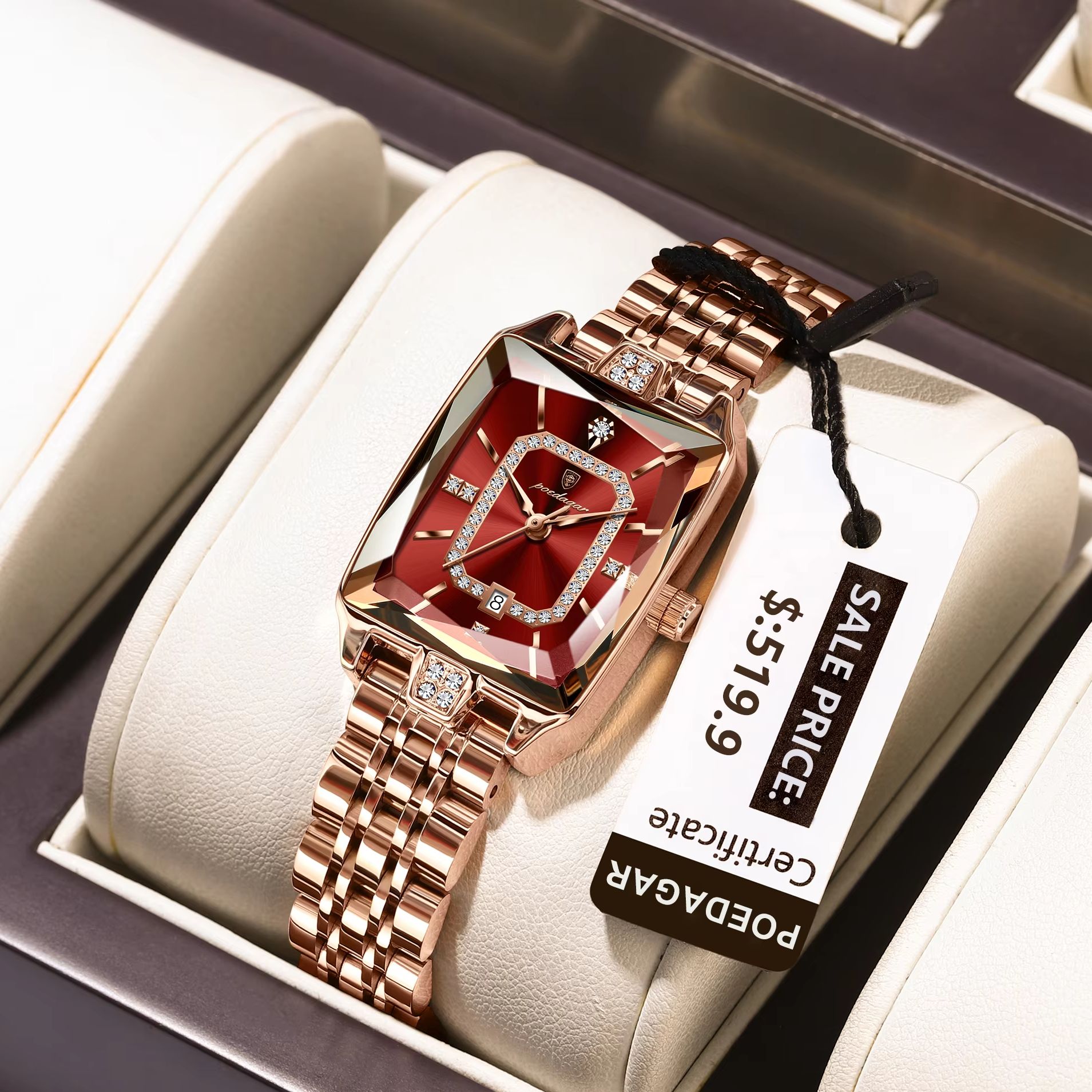 Lux Watch - Reloj de pulsera POEDAGAR elegante a