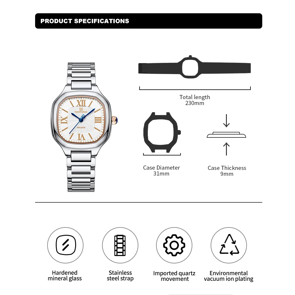 NAVIFORCE Reloj de lujo para m - Luxury Watch Black reseña y precio