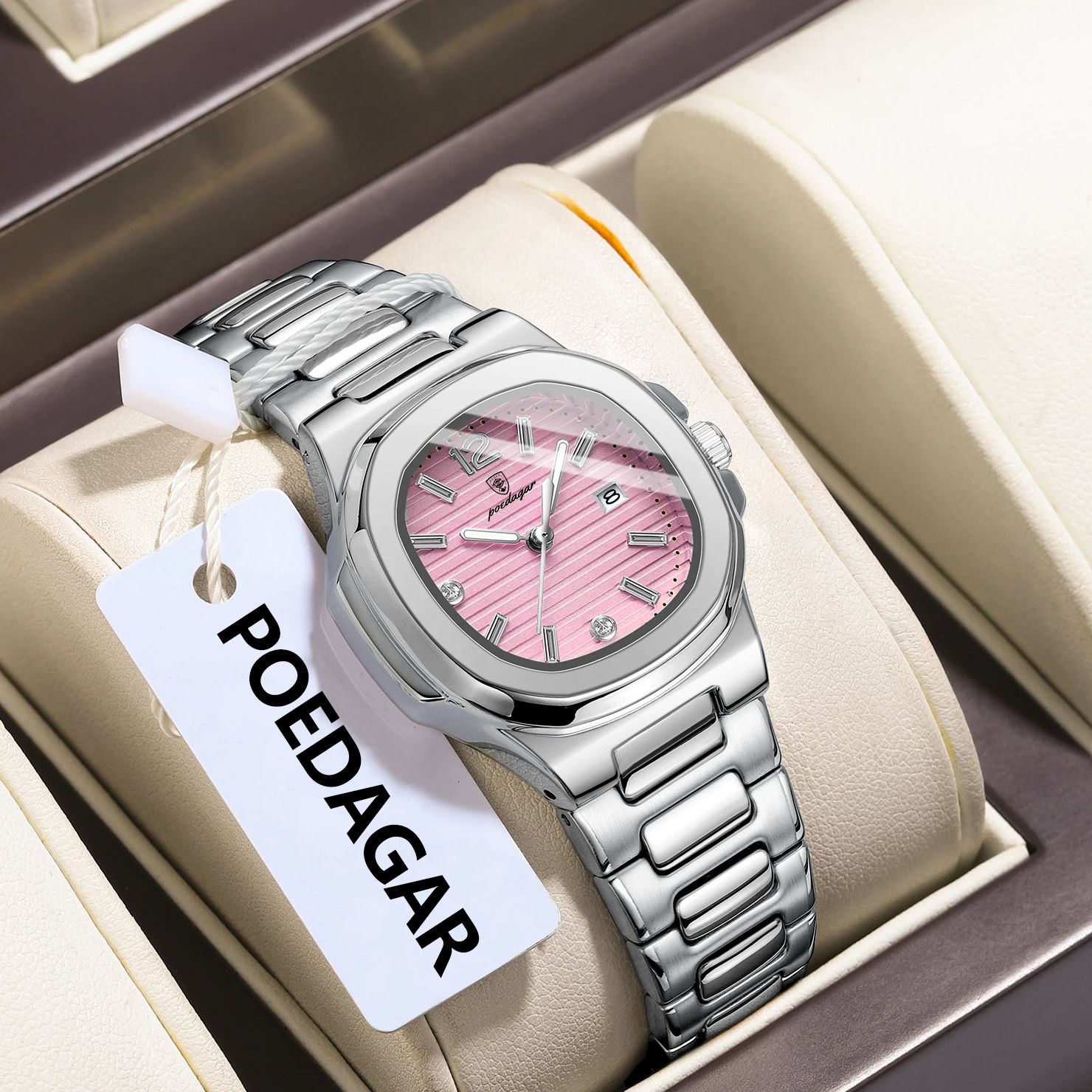 Reloj de pulsera POEDAGAR cuad - Lux Watch reseña y precio