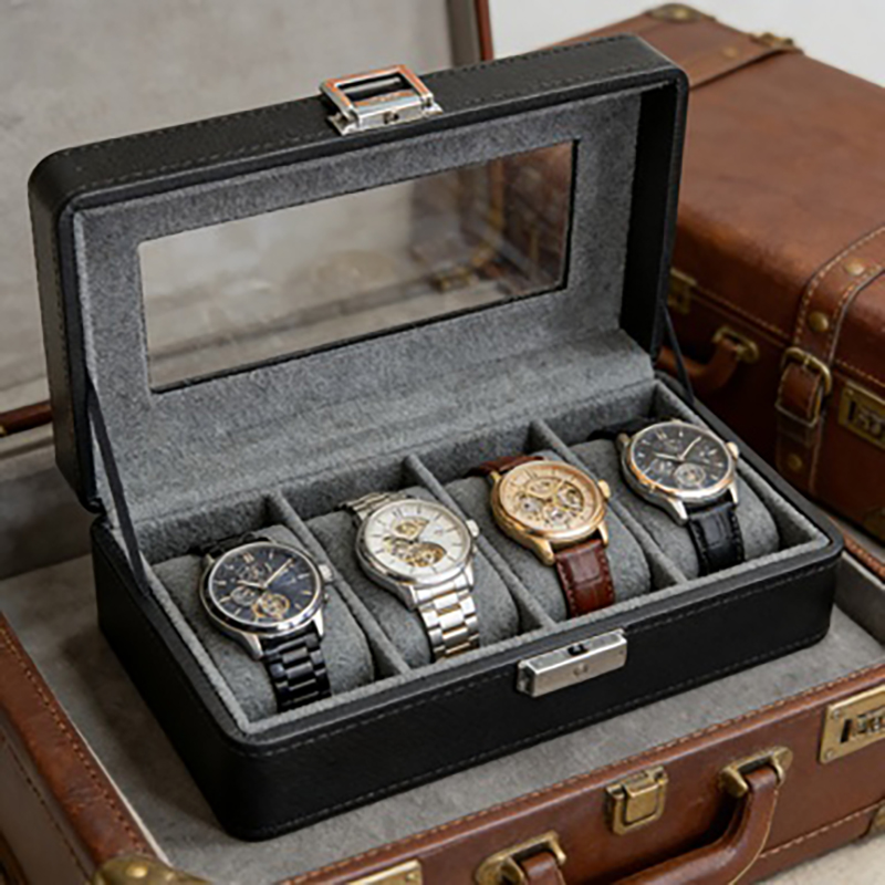 Caja para relojes de 4 compart - Luxury Watch Travel Case reseña y precio