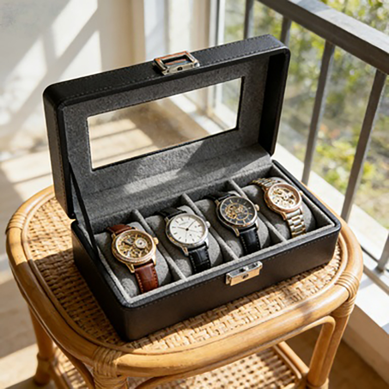 Caja para relojes de 4 compart - Luxury Watch Travel Case reseña y precio