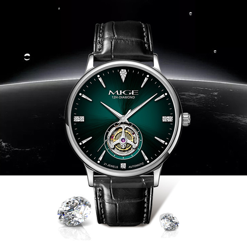 Reloj MIGE Delgado para Hombre - Luxury Watch Green Dial reseña y precio
