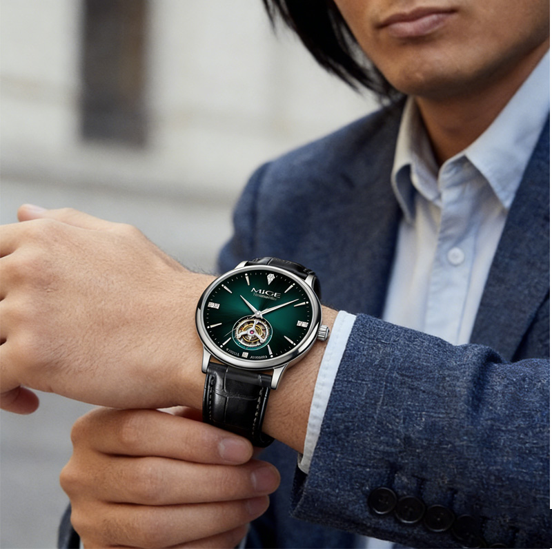Reloj MIGE Delgado para Hombre - Luxury Watch Green Dial reseña y precio