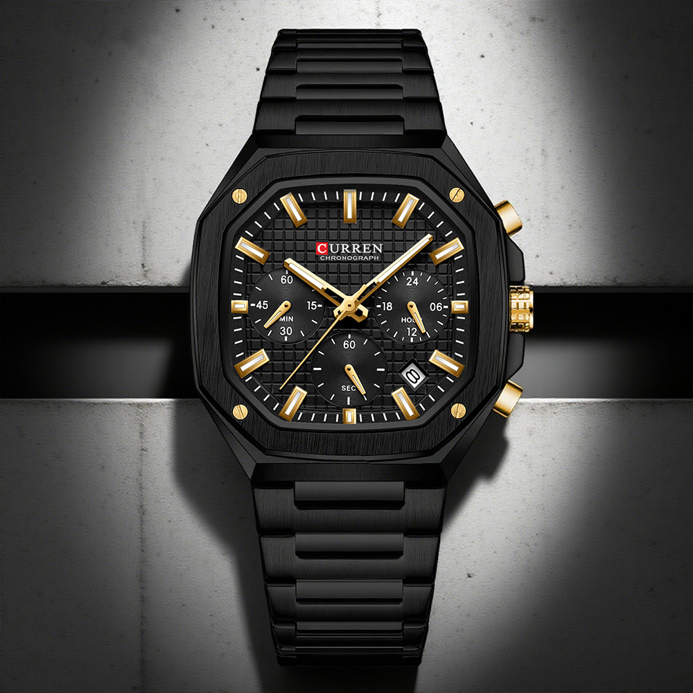 Reloj cronógrafo cuadrado de l - Luxury Watch Black reseña y precio