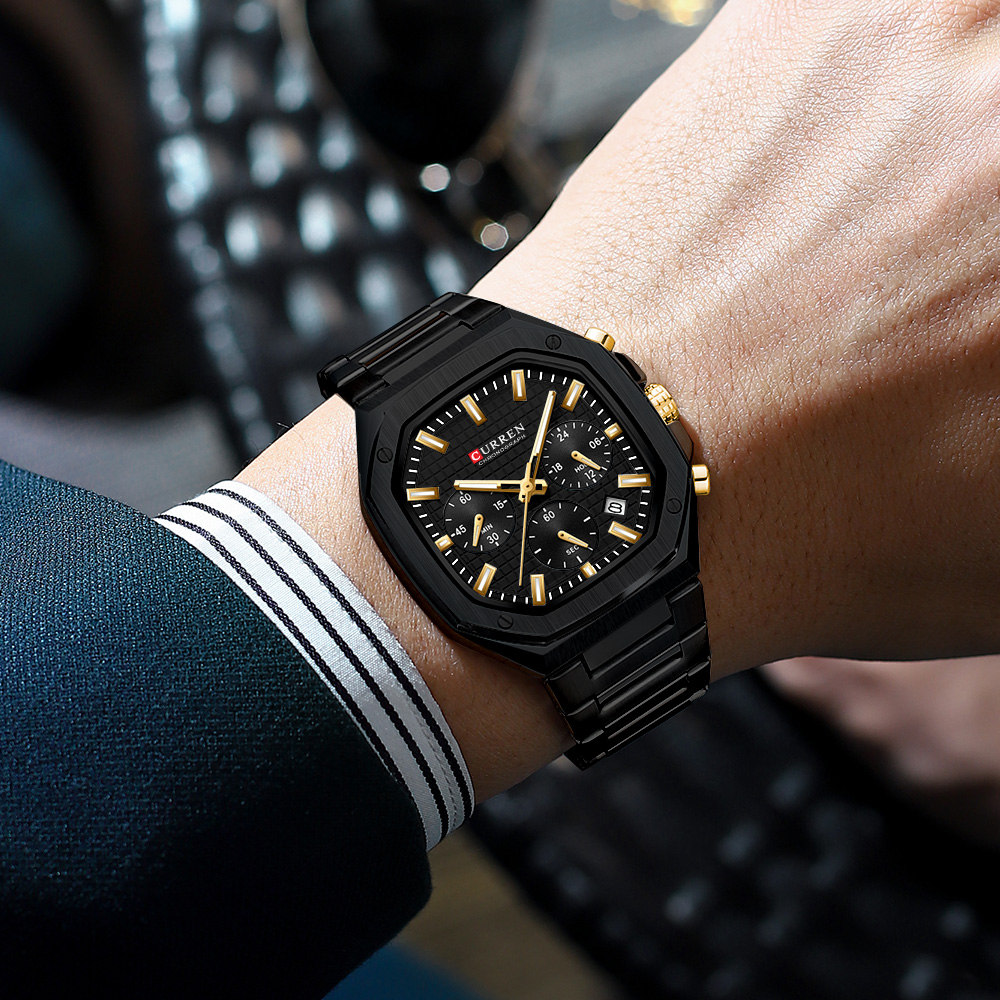 Reloj cronógrafo cuadrado de l - Luxury Watch Black reseña y precio