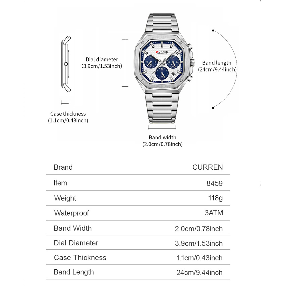 Reloj cronógrafo cuadrado de l - Luxury Watch Black reseña y precio