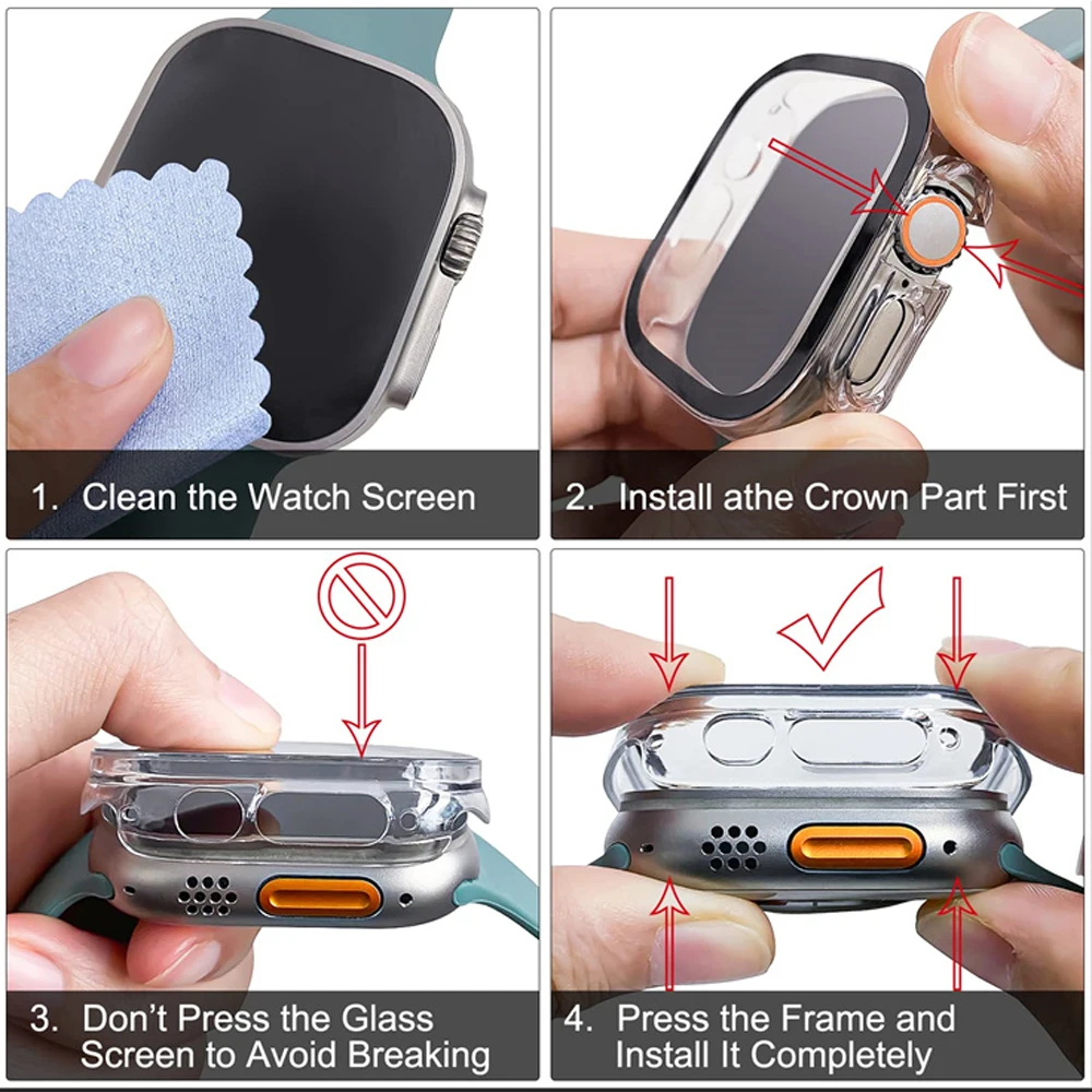 Vidrio + funda para Apple Watc - Luxury Watch Protection Film reseña y precio